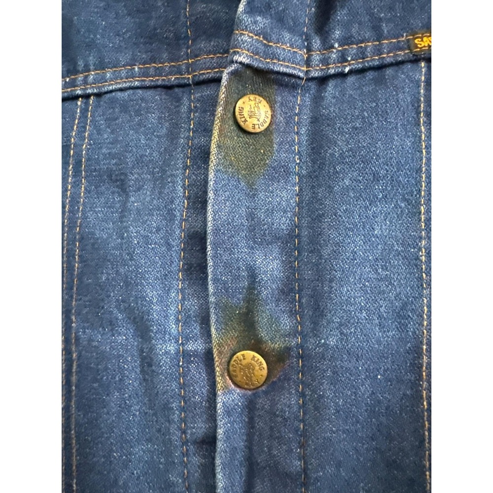 Vintage Saddle King Western Jacket Kids Large Blue Denim Button Front USA Made‎ - Picture 3 of 8